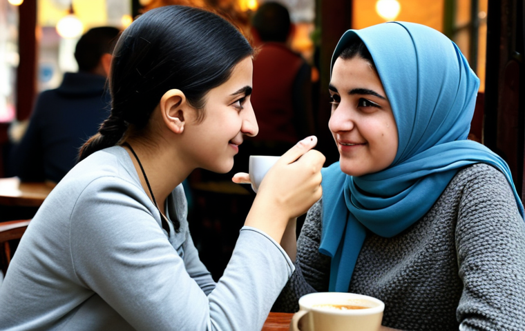 Setting Boundaries in Personal Life**

"A young Turkish woman, fully clothed in modest, comfortable clothing, calmly but firmly telling a friend 'no' during a coffee gathering at a cozy Istanbul cafe. The background features soft, blurred details of other patrons and traditional Turkish decor. Emphasis on a friendly but assertive expression. Safe for work, appropriate content, family-friendly, perfect anatomy, correct proportions, natural pose, well-formed hands, proper finger count, professional photography, high quality."

**